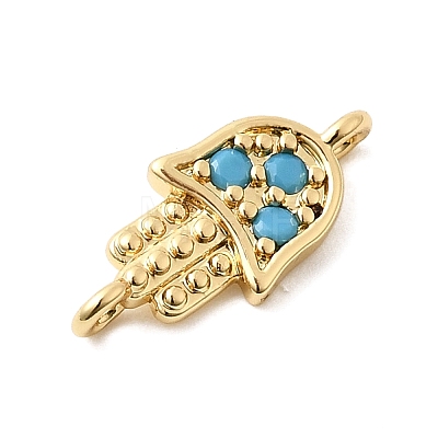 Religion Brass Micro Pave Cubic Zirconia Connector Charms KK-H529-01C-G-1
