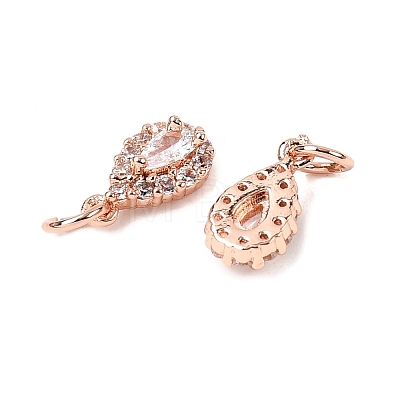 Brass Micro Pave Cubic Zirconia Charms RB-I077-15RG-RS-1-1
