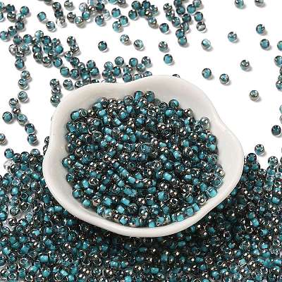 Transparent Inside Colours Glass Seed Beads SEED-H002-A-C223-1