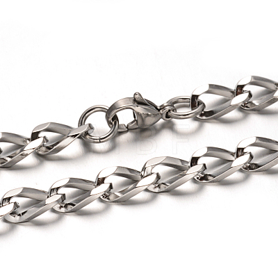 304 Stainless Steel Twisted Chain Bracelets BJEW-M165-03P-1