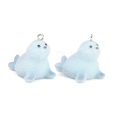 Flocking Opaque Resin Pendants RESI-P053-03B-P-1