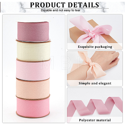   25 Yards 5 Colors Polyester Stretchy Ribbon OCOR-PH0002-75-1