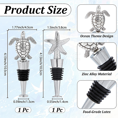 2Pcs 2 Styles Silicone Wine Bottle Stoppers FIND-GF0009-80-1