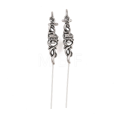 Halloween 316 Stainless Steel Ear Wrap Crawler Hook Earrings AJEW-C044-17B-AS-1