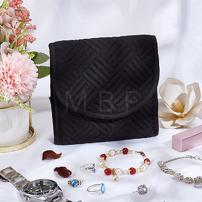 Foldable Brocade & Polyester Fabric Jewelry Storage Bags ABAG-WH0048-01-1