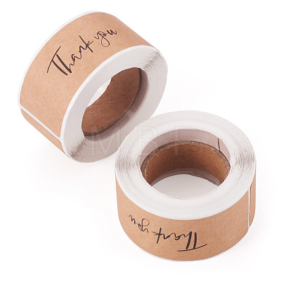 2 Rolls Rectangle Thank You Theme Paper Stickers DIY-TA0013-47B-1