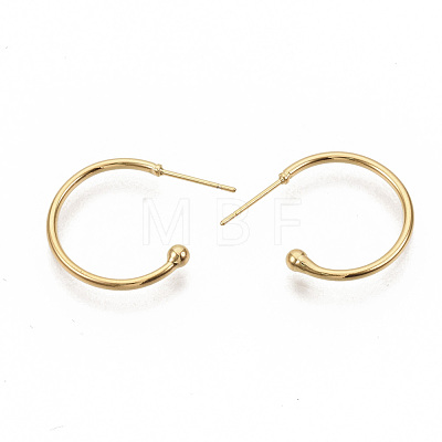 Brass Stud Earrings EJEW-T007-02G-NF-1