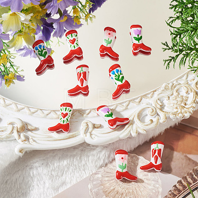 10Pcs 5 Styles Boot Baking Paint Glass Enamel Beads LAMP-TA0002-80A-1