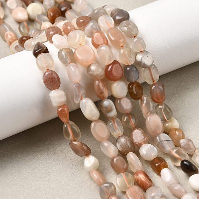 Natural Multi-Moonstone Beads Strands G-F547-06-A-1
