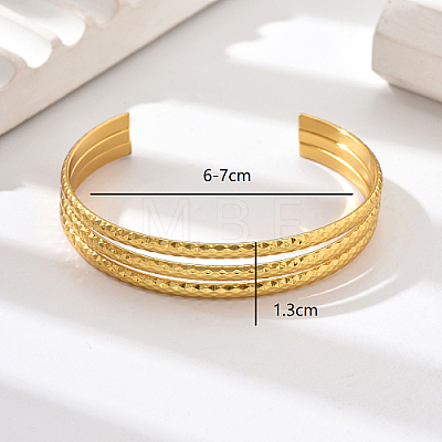 Stainless Steel Triple Layer Cuff Bangles RJ3221-1-1