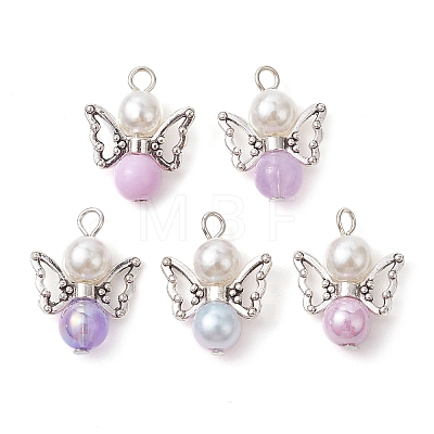 Imitation Pearl Acrylic Pendants PALLOY-JF02624-03-1