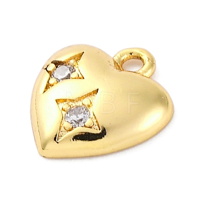 Brass Micro Pave Cubic Zirconia Charms KK-A240-21G-1