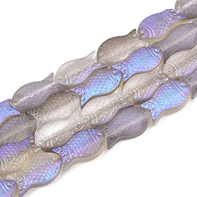 Frosted Glass Beads Strands GLAA-T023-40C-04-1