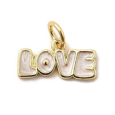 Brass Enamel Charms KK-A268-10G-01-1