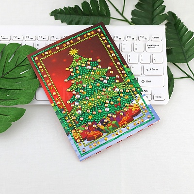 DIY Christmas Theme Diamond Painting Greeting Card Kits DIAM-PW0001-183-1