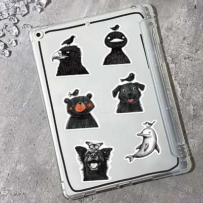 50Pcs PVC Waterproof Animals Stickers PW-WG344AB-01-1