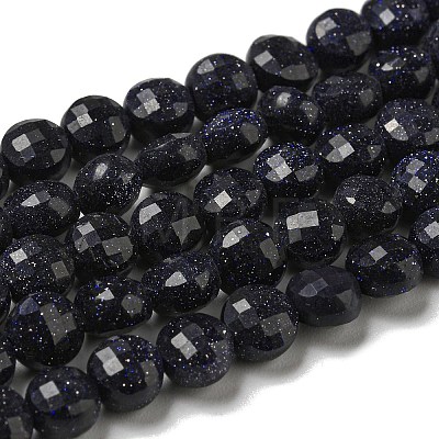 Synthetic Blue Goldstone Beads Strands G-K351-A01-01-1