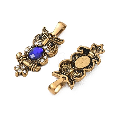 304 Stainless Steel Rhinestone Pendants RB-CBA7A56-08AG-01-1