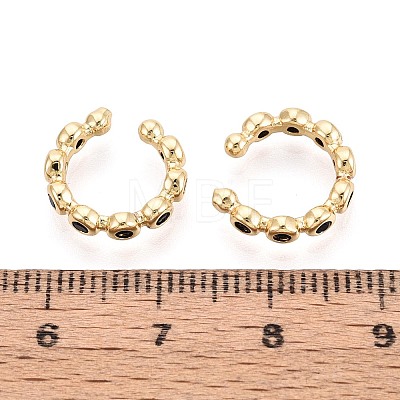 Brass Pave Cubic Zirconia Cuff Earrings EJEW-T049-03A-G-1