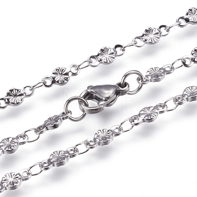 304 Stainless Steel Chain Necklaces STAS-P164-25P-1