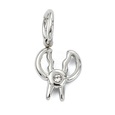 304 Stainless Steel Rhinestone Pendants STAS-A145-04K-P-1