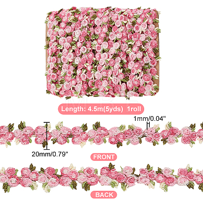   4.6~5Yards Flower Polyester Trim Ribbon OCOR-PH0001-97C-1