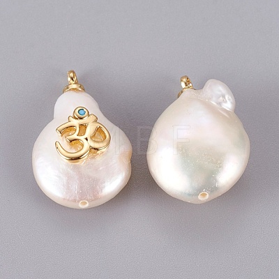 Natural Cultured Freshwater Pearl Pendants PEAR-F008-54G-1-1