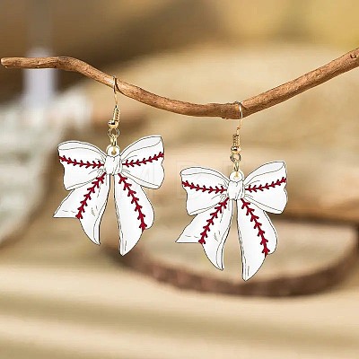 Acrylic Bowknot Dangle Earrings FS-WGE9DF7-06-1