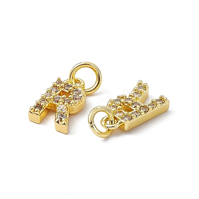 Real 18K Gold Plated Brass Micro Pave Clear Cubic Zirconia Charms KK-E068-VB452-R-1