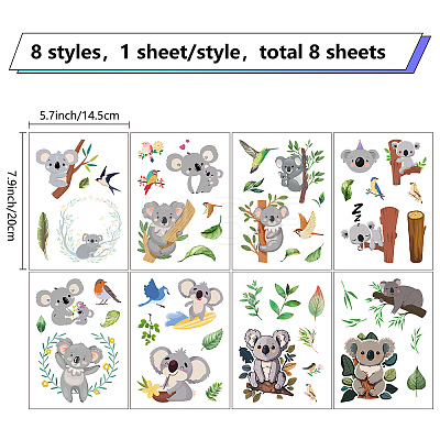 8 Sheets 8 Styles PVC Waterproof Wall Stickers DIY-WH0345-127-1