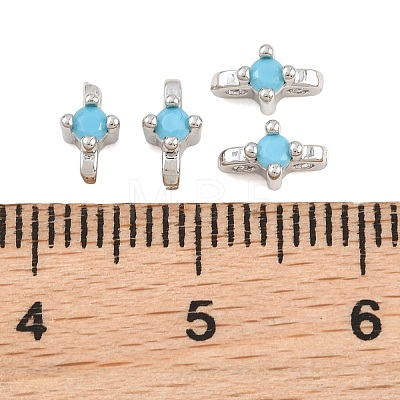 SHEGRACE Brass Micro Pave Cubic Zirconia Connector Charms XGRQ5K700-833P-B-1