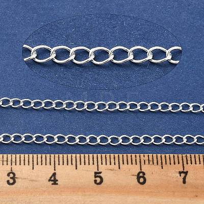 Brass Curb Chains KK-P304-02B-S-1