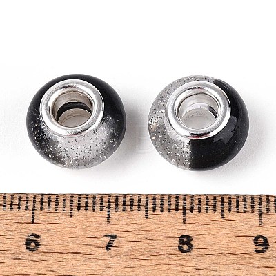 Transparent Resin Rondelle European Beads RESI-N044-02A-1