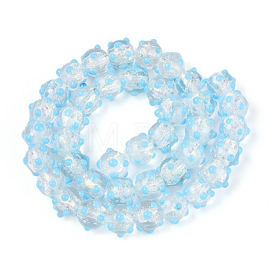Handmade Foil Lampwork Beads Strands FOIL-T008-02D-1