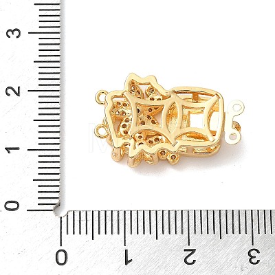 Brass Micro Pave Clear Cubic Zirconia Box Clasps KK-A227-23G-1