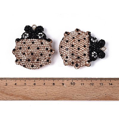 Handmade Polymer Clay & Rhinestone Big Pendants FIND-Q123-01A-1