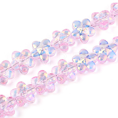 Transparency Electroplate Glass Beads Strands GLAA-T023-38A-04-1