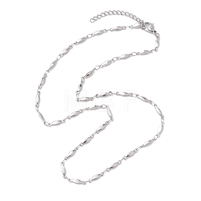 304 Stainless Steel Oval link Chain Necklaces NJEW-JN04745-1