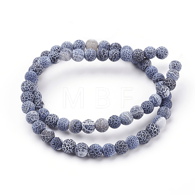 Natural Crackle Agate Beads Strands G-G055-6mm-10-1