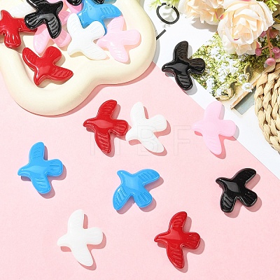10Pcs 5 Colors Baking Paint Glass Beads LAMP-YW0004-18-1