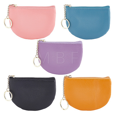 5Pcs 5 Colors Imitation Leather Coin Purse for Women ABAG-CP0001-03-1
