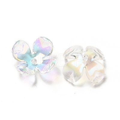 Transparent Acrylic Flower Bead Caps X-MACR-C009-15-1