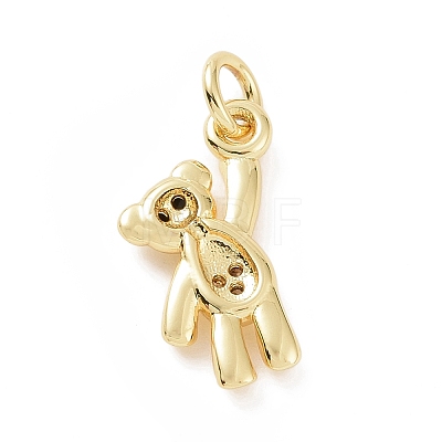 Brass Micro Pave Cubic Zirconia Charms KK-C012-15G-1