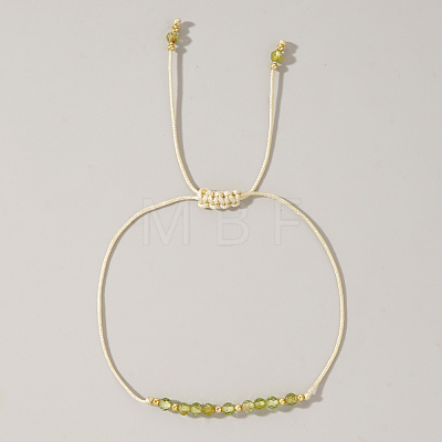 Natural Birthstone Braided Bead Bracelets for Women VA8051-8-1