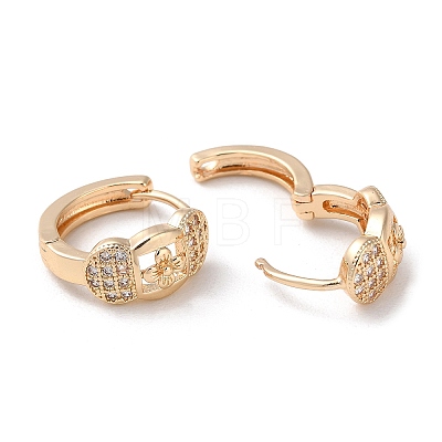 Rack Plating Brass Micro Pave Cubic Zirconia Hoop Earrings EJEW-P238-22KCG-1