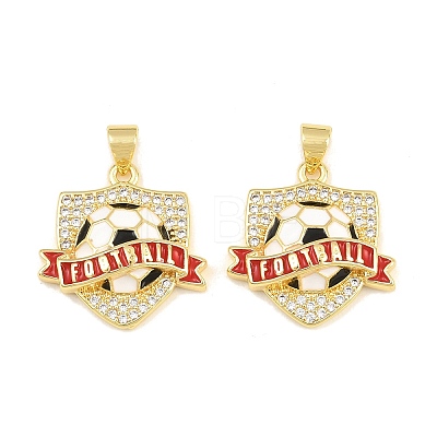 Brass Micro Pave Clear Cubic Zirconia Pendants CU-CBA765C-04D-G-1