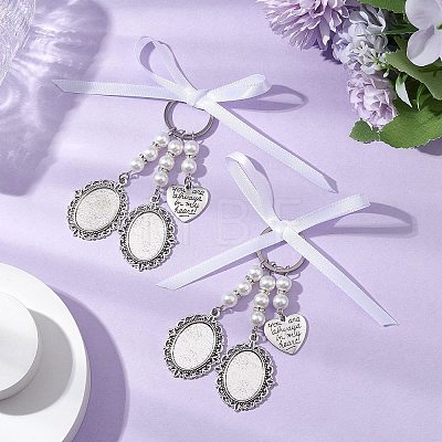 Alloy Photo Frame Oval Locket Bridal Charm HJEW-JM02364-1