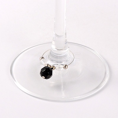 Glass Beads Wine Glass Charms AJEW-JO00025-04-1