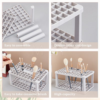 Plastic Cosmetic Brush Storage Stands MRMJ-WH0070-34C-1