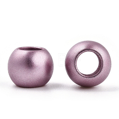 Spray Painted Acrylic European Beads ACRP-WH0002-01D-1